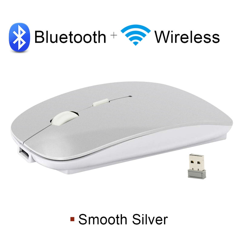 Mouse Bluetooth Sem Fio Recarregável, Ergonômico, Mini, USB, 2.4GHz, Silencioso, Macbook, Óptica, Laptop, PC