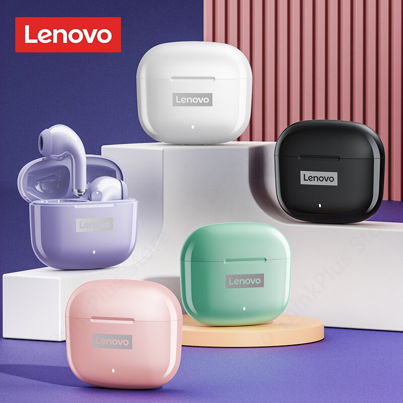 Lenovo lp40 pro fone de ouvido bluetooth 5.1 fones sem fio à prova dwireless água esportes fones com microfone música tws